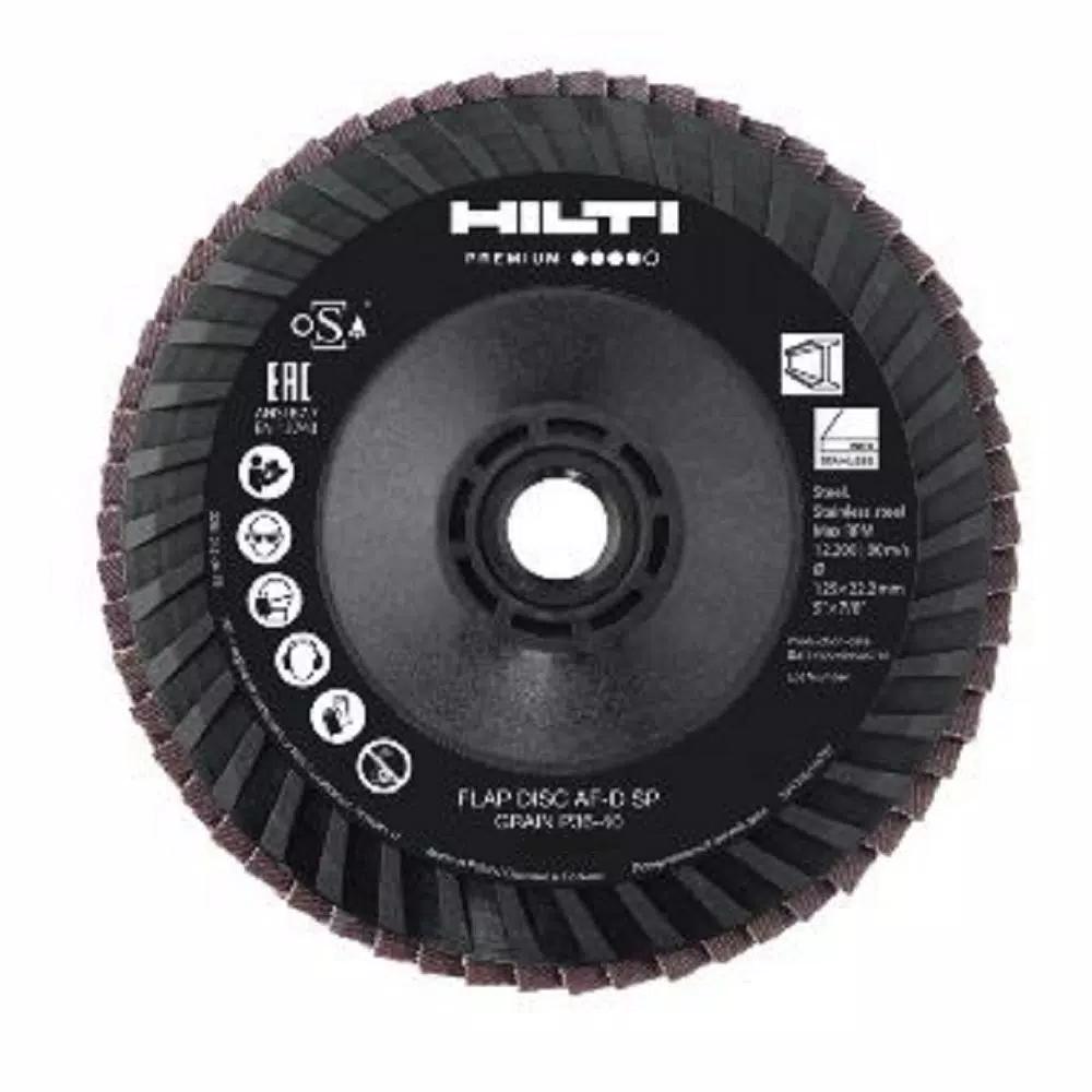 Hilti 5 in. Type 27 Flap Disc SP Premium 36-40 Grit 5/8-11 in. Arbor (10-Pack)
