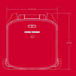 George Foreman GRP360R 60 sq. in. Indoor Countertop Grill and Panini Press, Red thumbnail 7