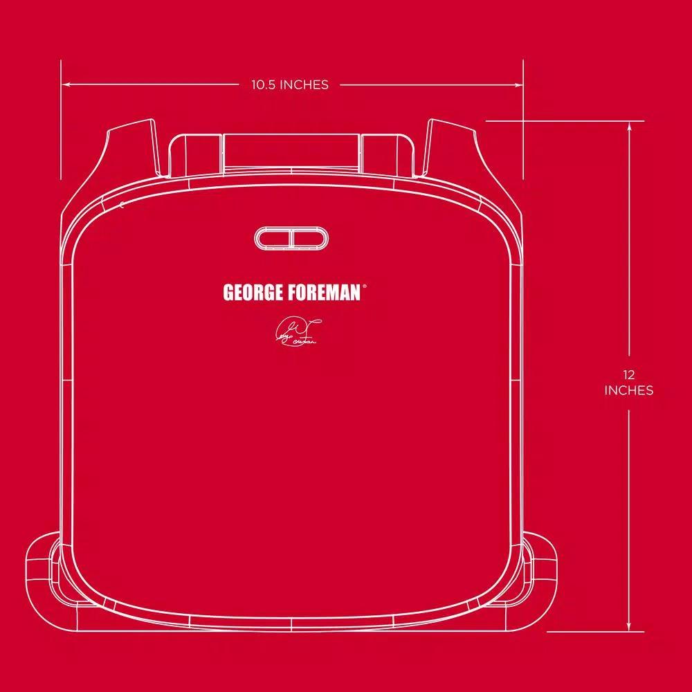 George Foreman GRP360R 60 sq. in. Indoor Countertop Grill and Panini Press, Red