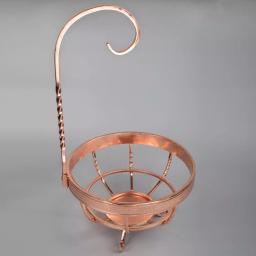 Creative Home Deluxe Copper Plated Wrought Iron Fruit Basket with Removable Banana and Grape Hanger thumbnail 3