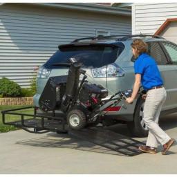 XtremepowerUS Stark 500 lb. Capacity 49 in. x 32 in. Steel Folding Ramp-Style Hitch Mounted Cargo Carrier for 2 in. Receiver thumbnail 2
