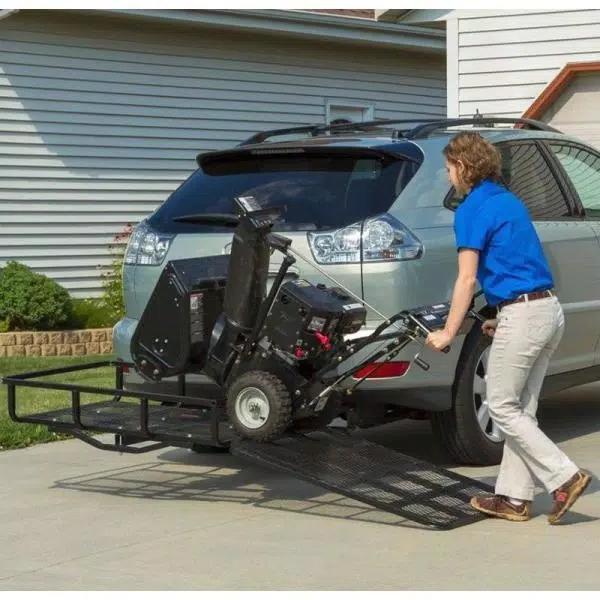 XtremepowerUS Stark 500 lb. Capacity 49 in. x 32 in. Steel Folding Ramp-Style Hitch Mounted Cargo Carrier for 2 in. Receiver