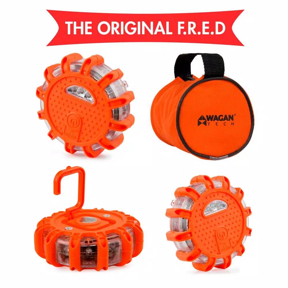 Wagan Tech FRED LED Roadside Emergency Flashing Disk Flare, 3-Pack