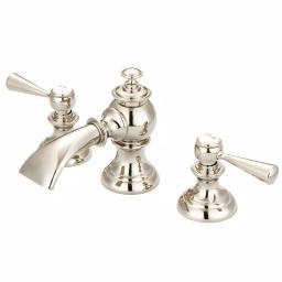 Water Creations Modern Classic 8 in. Widespread Bathroom Faucet with Pop Up Drain, Polished Nickel thumbnail 1