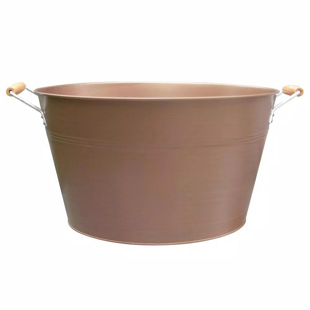 Artland Masonware Antique Copper Oval Party Tub with Handles, 8 Qt.