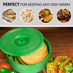 Taco Tuesday 5 Qt. Green Plastic Tortilla Warmer, Microwave Safe thumbnail 8