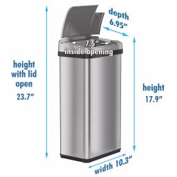 iTouchless 4 Gal. Stainless Steel Touchless Automatic Sensor Trash Can with Odor Filter and Fragrance thumbnail 6