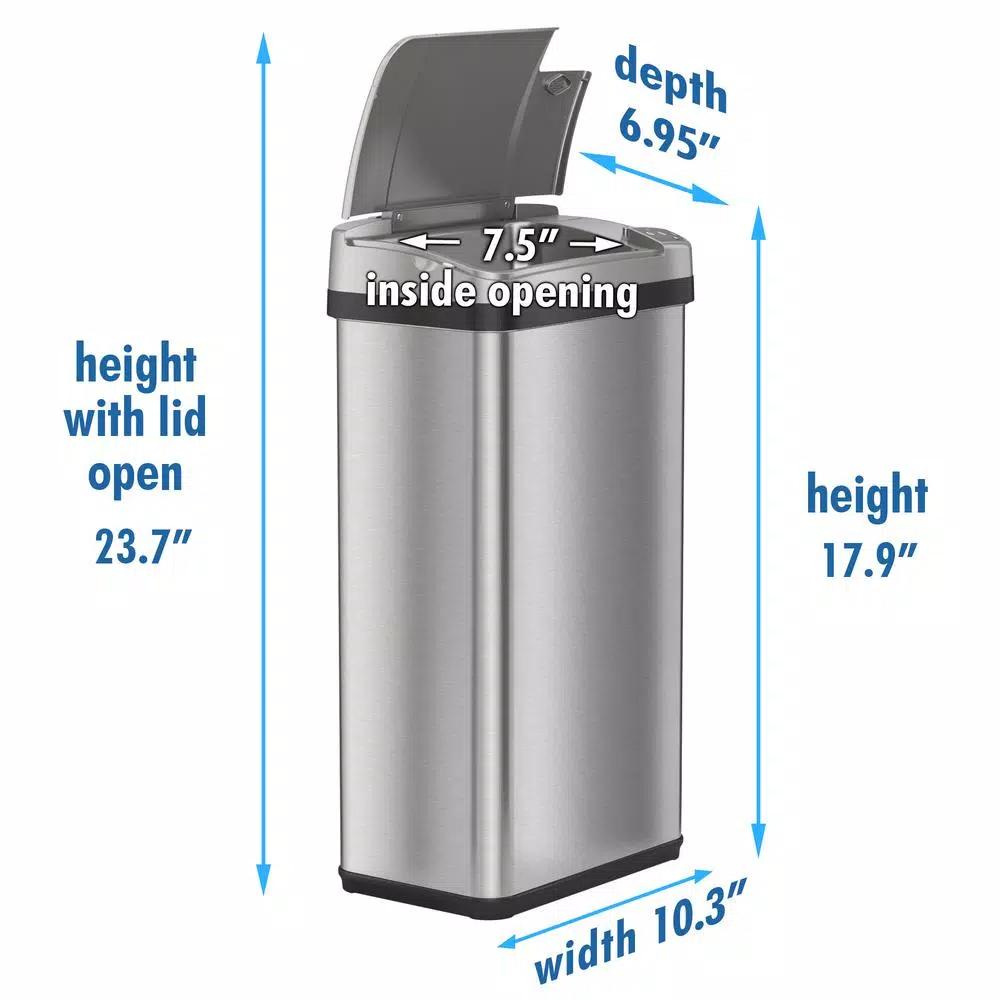 iTouchless 4 Gal. Stainless Steel Touchless Automatic Sensor Trash Can with Odor Filter and Fragrance
