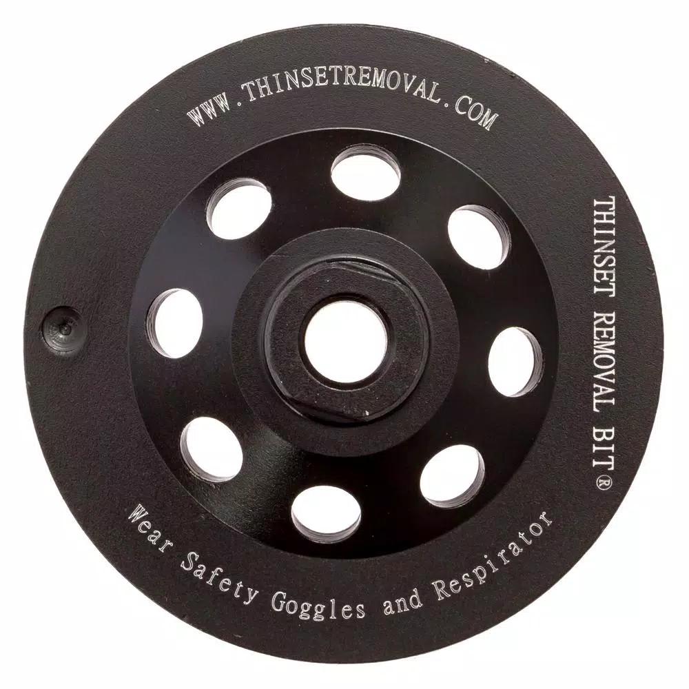 Thinset Removal Bit 4.5 in. Double Row Diamond Grinding Cup Wheel for Masonry and Thinset Removal