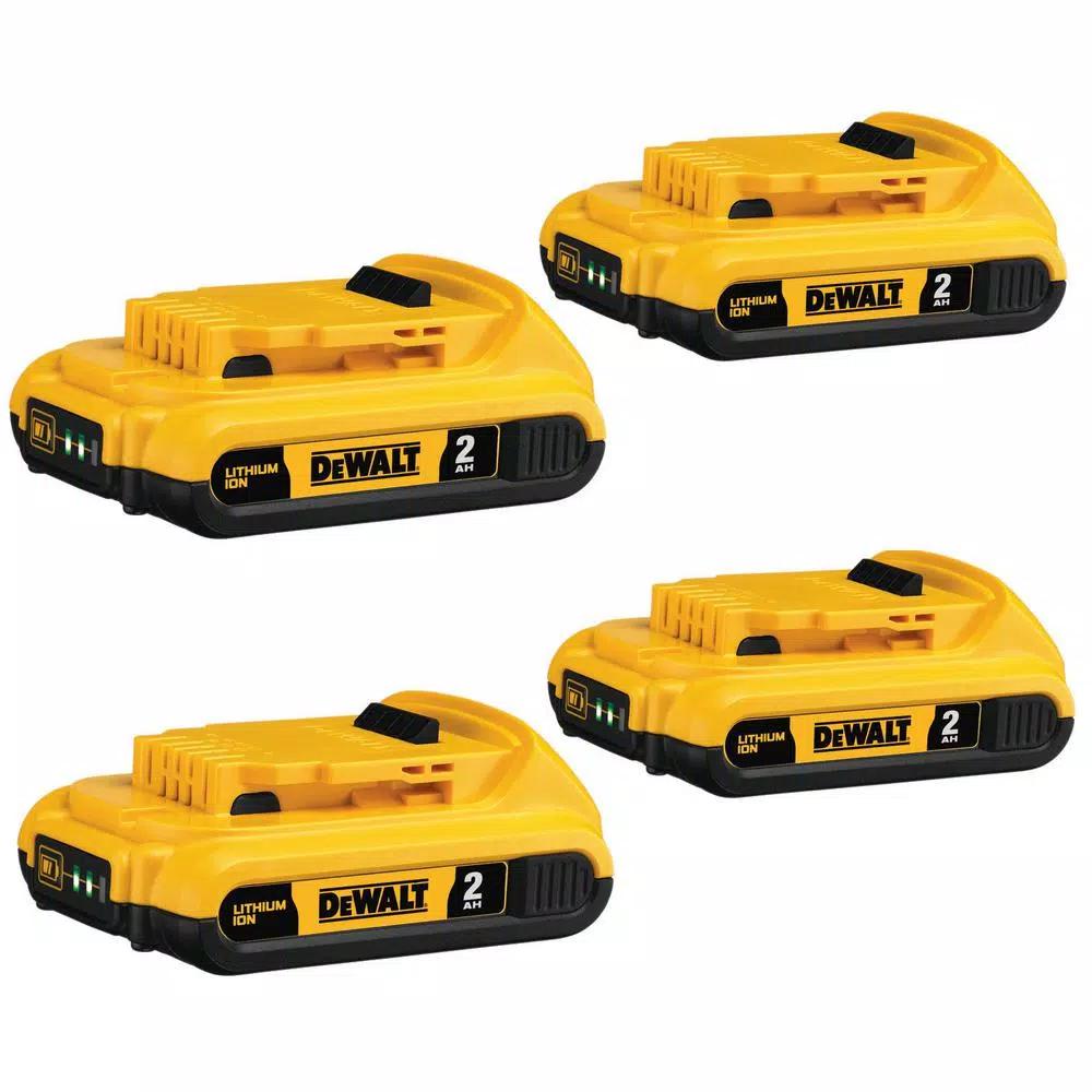 DEWALT 20V MAX Compact Lithium-Ion 2.0Ah Battery Pack (4-Pack)