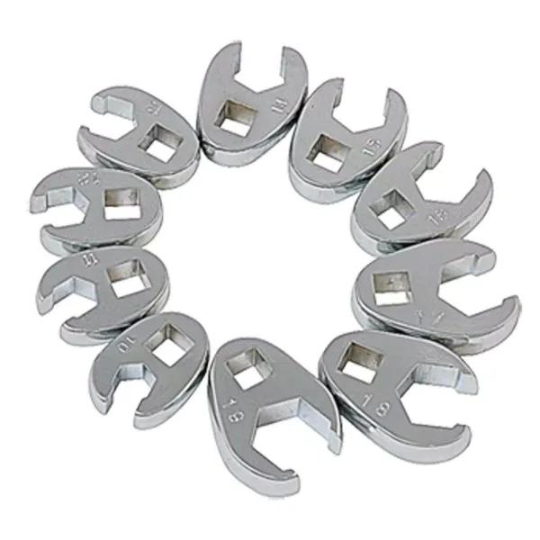 SUNEX TOOLS Sunex 9710M 3/8 in. Drive Metric Crowfoot Flare Nut Wrench Set, 10-Piece