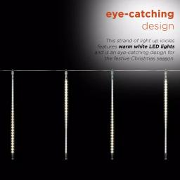Alpine Corporation Hanging Icicle Lights, Chasing Warm White LED, 540 Count thumbnail 7