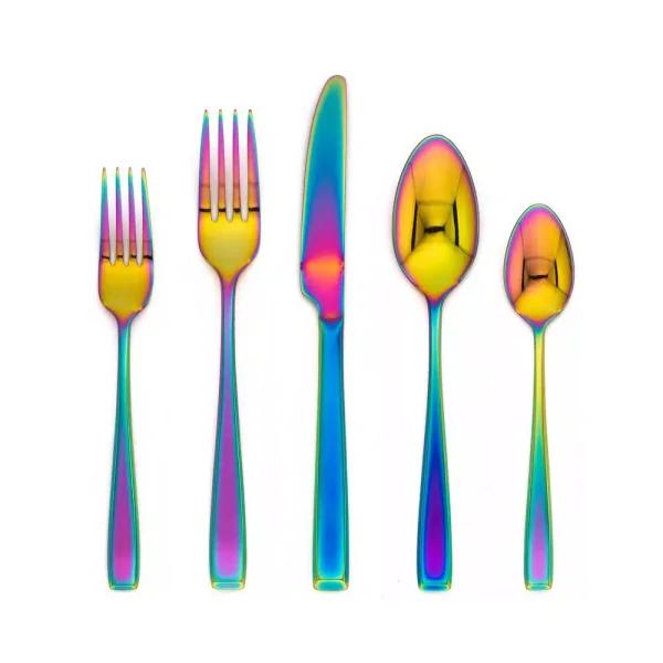 Cambridge Silversmiths Logan 20-Piece Rainbow Mirror Flatware Set, Service for 4