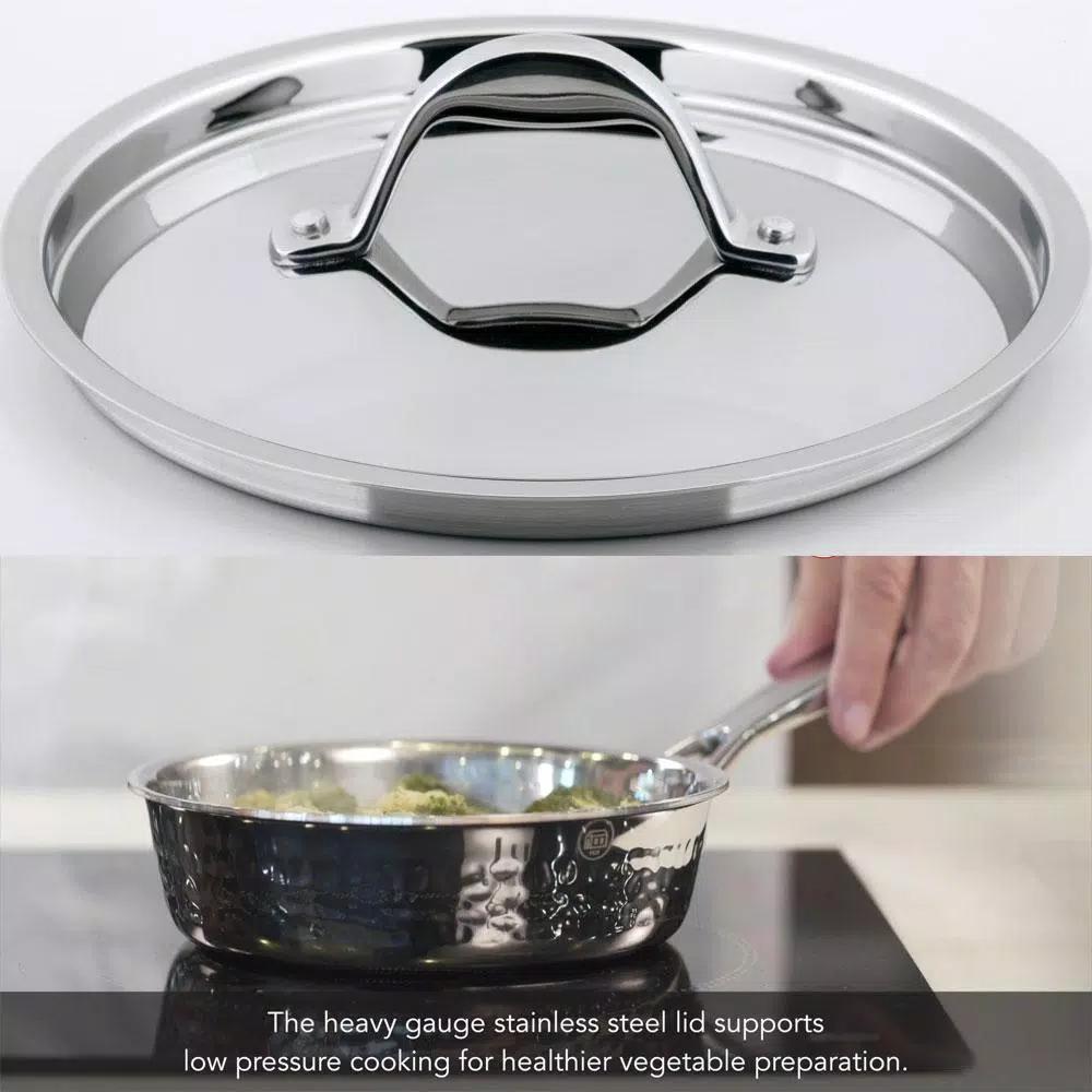1829 Carl Schmidt Sohn STERN 1 qt. Hammered Stainless Steel Saute Pan with Lid