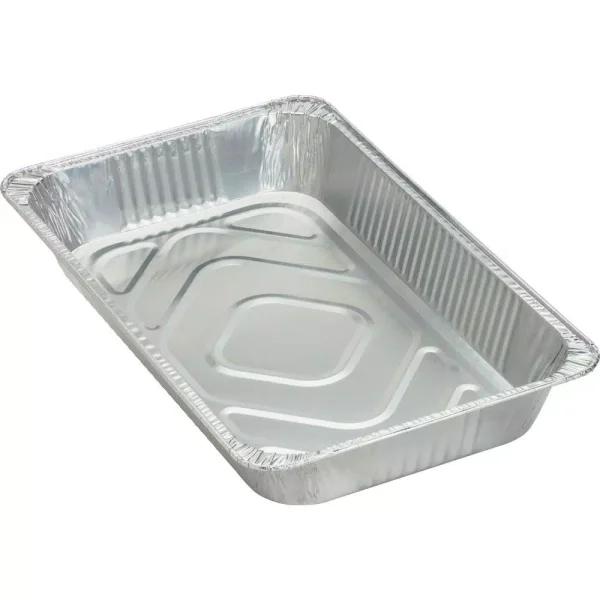 Genuine Joe Silver Aluminum 8.8 Qt. Full-Size Disposable Food Pans and Trays, 50 Count