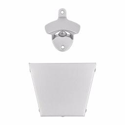Everbilt Satin Nickel Bottle Opener and Cap Catcher thumbnail 1