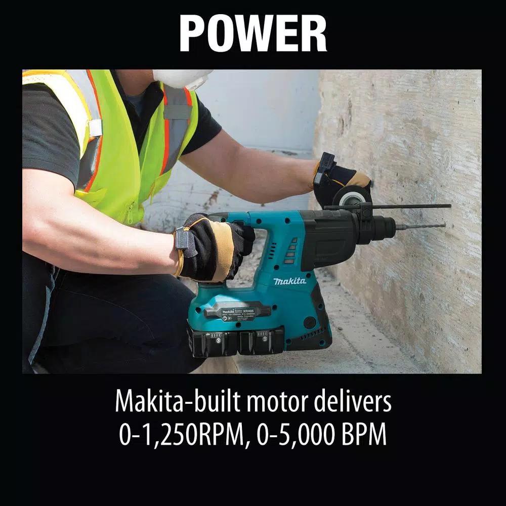 Makita 18V X2 LXT (36V) 1 in. SDS-Plus Rotary Hammer Kit with Bonus 18V LXT 1/2 in. Impact Wrench