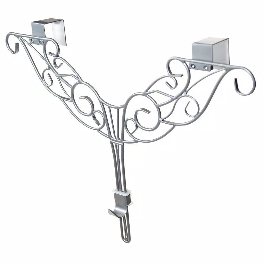 Village Lighting Company 19 in. Silver Antler Adjustable Wreath Hanger, Durable Wrought Iron
