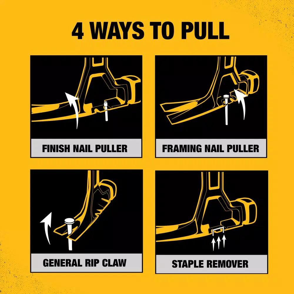 DEWALT 20 oz. Steel Rip Claw Hammer with Tri-Pull Technology
