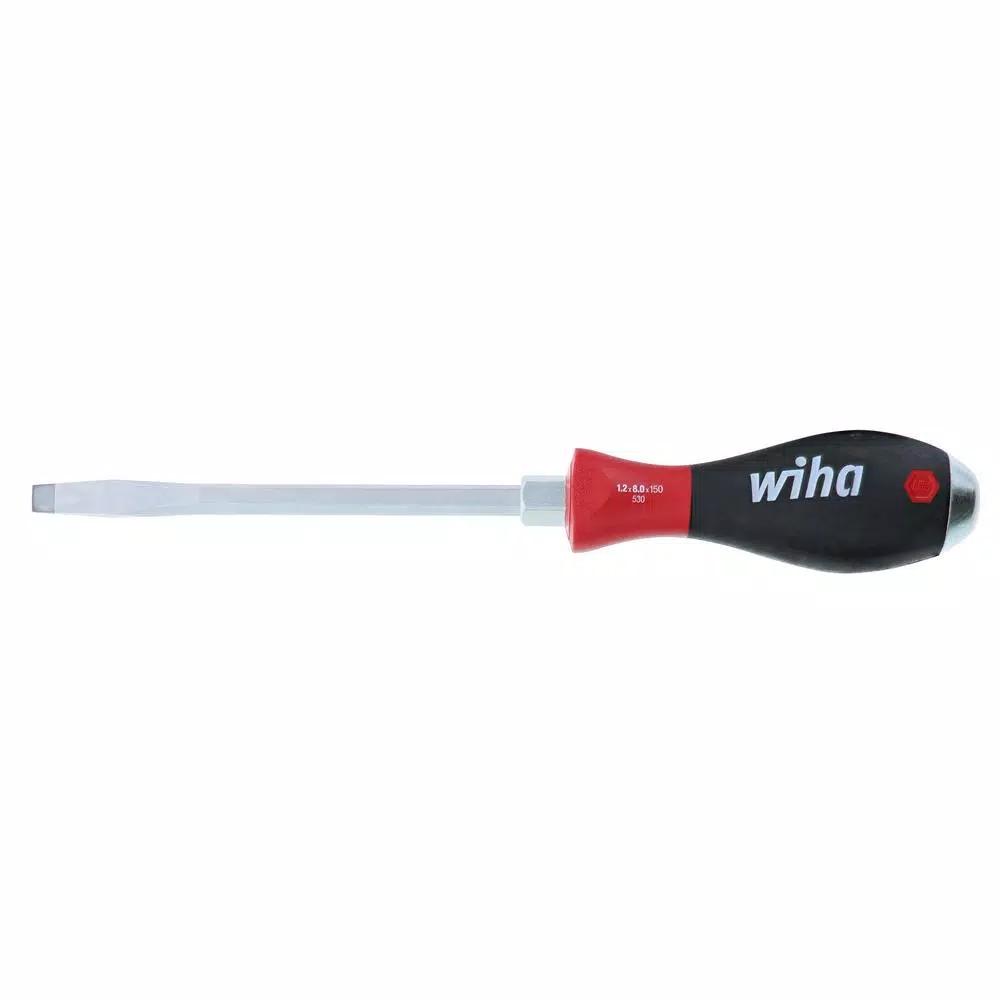 Wiha SoftFinish Extra Heavy-Duty Slotted Screwdriver, 5/16 in. x 6 in. Blade