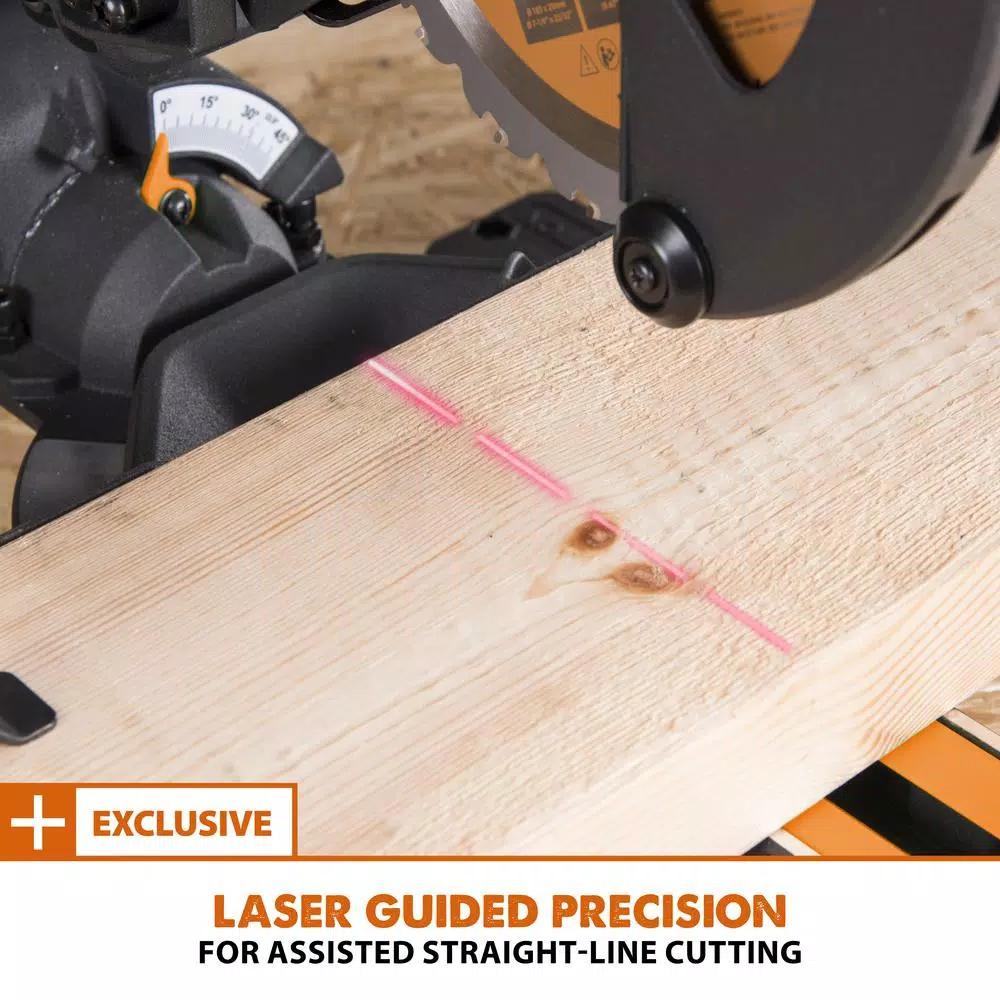 Evolution Power Tools Evolution 10 Amp 7-1/4 in. Sliding Compound Miter Saw with Laser Guide and Multi-Material Blade