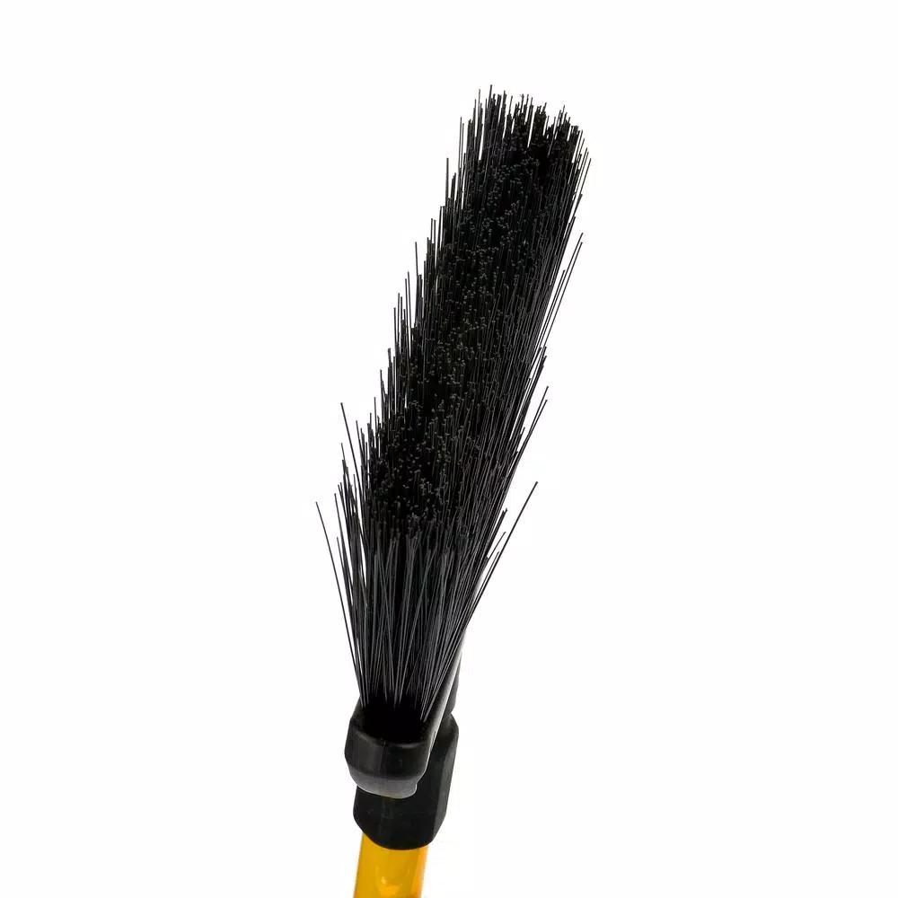 Alpine Industries 10 in. Black Outdoor Angle Broom with Fiberglass Handle