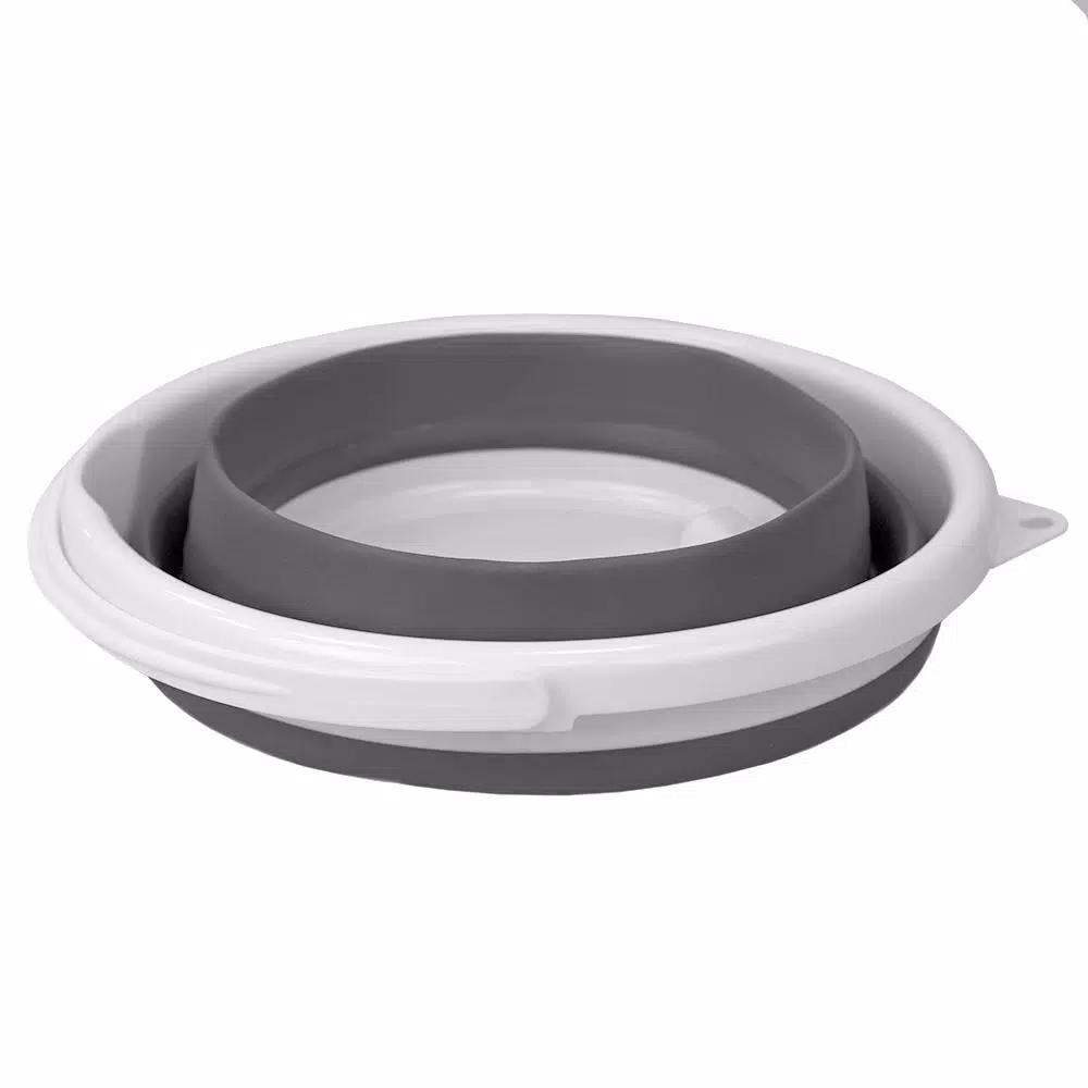 Unbranded 2.6 Gal. Grey Collapsible Plastic & Silicone Bucket, 10L Capacity