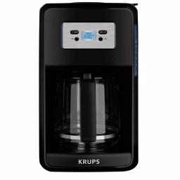 Krups Savoy 12-Cup Programmable Drip Coffee Maker with Glass Carafe and Gold-Tone Filter, Black thumbnail 1