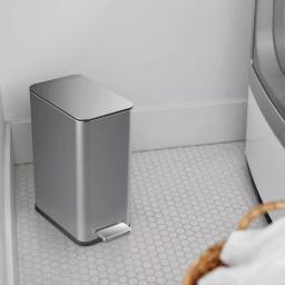 StyleWell 2.6 Gal. Stainless Steel Slim Step On Trash Can with Removable Liner thumbnail 2