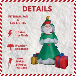 Fraser Hill Farm 20 ft. Christmas Tree Inflatable with Santa and Gifts, Pre-lit Outdoor Holiday Decoration thumbnail 4
