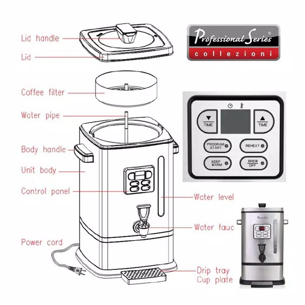 Professional Series 50-Cup Digital Coffee Urn, Stainless Steel