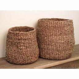 Zentique Hand Woven Seagrass Concave Decorative Basket, Medium, Brown thumbnail 4