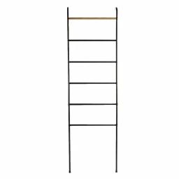 Mind Reader 6-Bar Freestanding Towel Rack, Black Metal Bathroom Towel Stand thumbnail 4