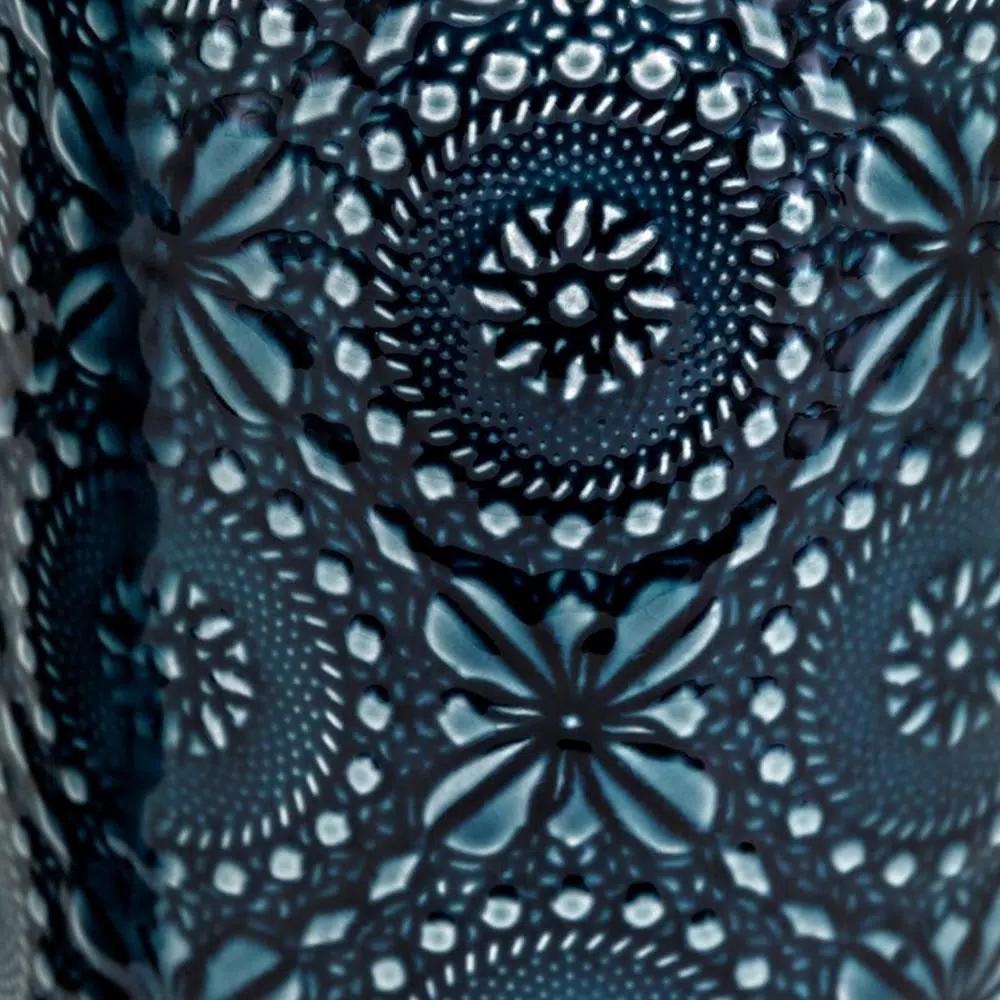 Benjara Athena Glazed Cerulean Blue Ceramic Floral Vases, Set of 3