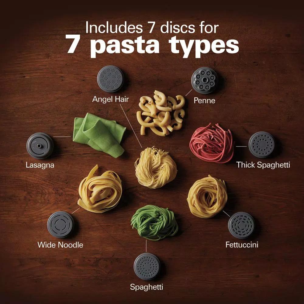 Hamilton Beach Electric Pasta Maker with Internal Scale, 7 Shapes, White