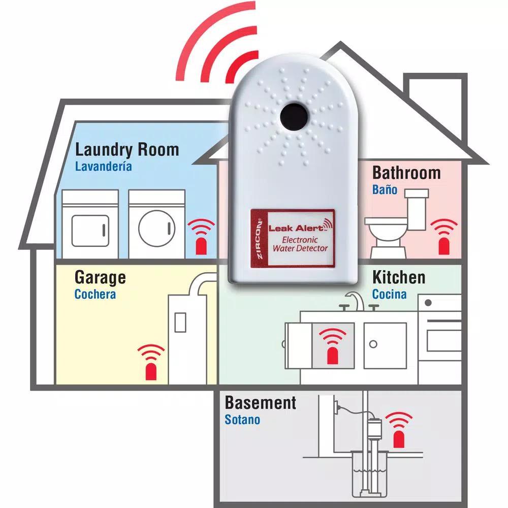 Zircon Leak Alert Electronic Water Detector and Flood Sensor Alarm