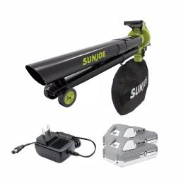 Sun Joe 48V Cordless 3-in-1 Blower, Vacuum, and Mulcher Kit with (2) 4 Ah Batteries and Charger thumbnail 1