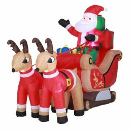 Luxen Home 7 ft. Santa and Sleigh Inflatable with LED Lights thumbnail 6