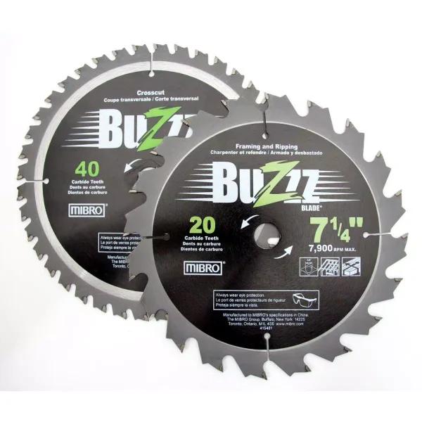 MIBRO 7-1/4 in. Carbide Circular Saw Blade 2-Pack - 20T & 40T Thin Kerf