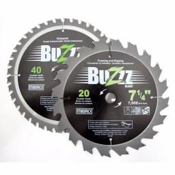 MIBRO 7-1/4 in. Carbide Circular Saw Blade 2-Pack - 20T & 40T Thin Kerf thumbnail 1