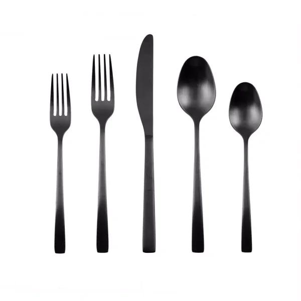 Fiesta Spark Black Satin 18/0 Stainless Steel 20-Piece Flatware Set, Service for 4