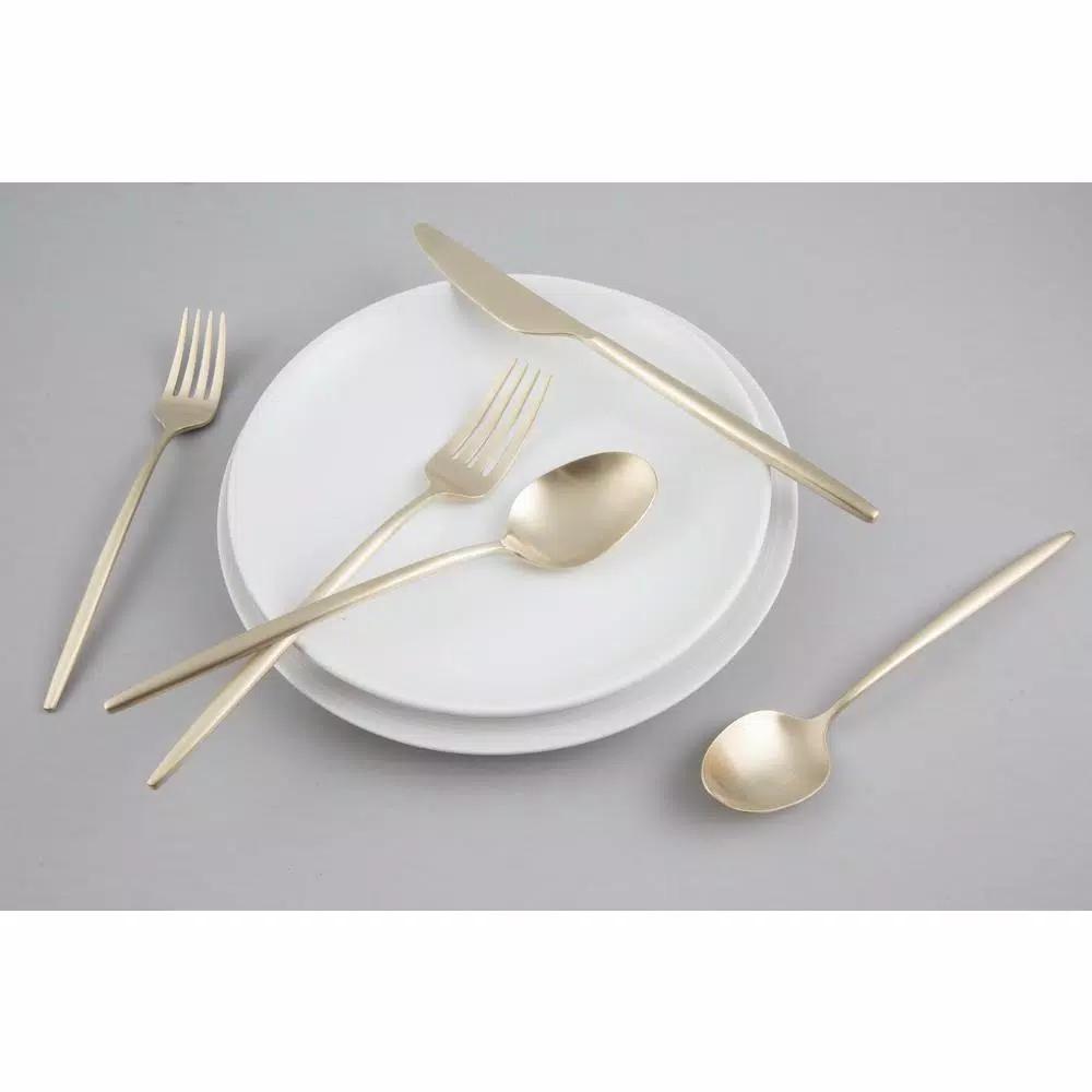 Cambridge Silversmiths Gaze Champagne Satin 20-Piece Flatware Set, Service for 4