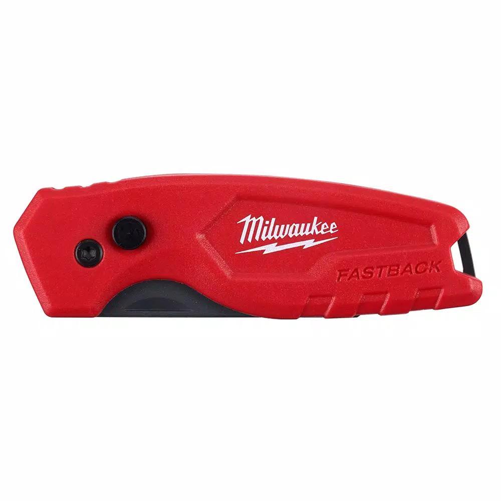 Milwaukee FASTBACK Compact Folding Utility Knife Set with 50-Pack General Purpose Blades