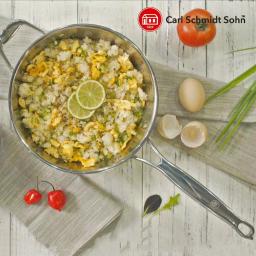 1829 Carl Schmidt Sohn STERN 2.1 qt. Hammered Stainless Steel Saute Pan with Lid thumbnail 6