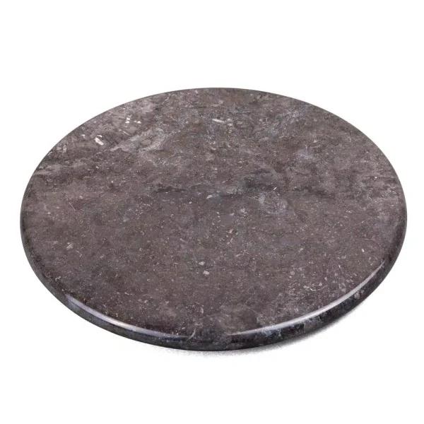 Creative Home Natural Charcoal Marble 12 in. Round Cheese Serving Board & Dessert Trivet