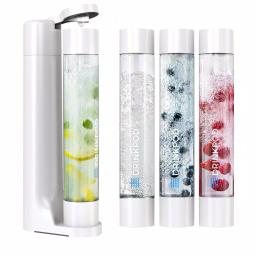 Drinkpod FIZZPod One Touch Sparkling Soda Maker Machine with 3 PET Bottles, White thumbnail 1