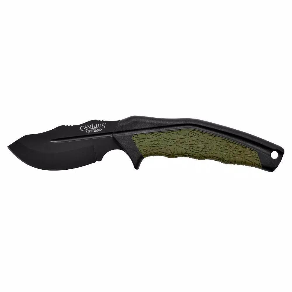 Camillus HT-5 3.25 in. Carbonitride Titanium Drop Point Fixed Blade Knife with Sheath