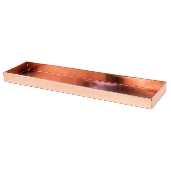 Achla Designs 20 in. Polished Copper Plated Stainless Steel Decorative Long Serving Tray