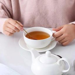 MALACASA White Porcelain Tea for One Set - 3 Piece Teapot, Teacup and Saucer Set thumbnail 6