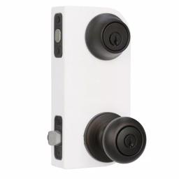Kwikset Cove Venetian Bronze Exterior Entry Door Knob and Single Cylinder Deadbolt Combo Pack thumbnail 4